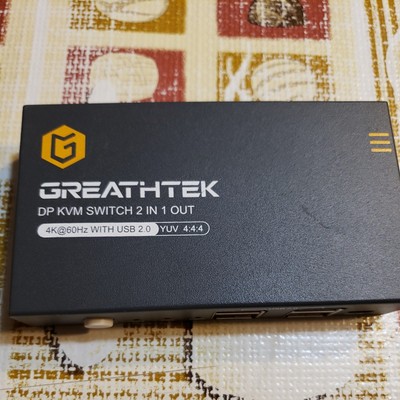 Greathtek Dp KVM Switch 2 IN 1 OUT 4K @60Hz With USB 2.0 