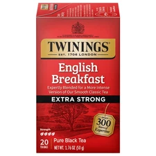Twinings Extra Bold English Breakfast Black Tea Individually Wrapped Bags, 20