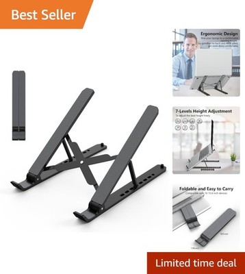 Sturdy Adjustable Laptop Stand with Anti-Slip Design - Perfect for Home & Office