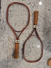 Wilson FLEX-ACTION Tennis or Racquetball Racket Taiwan Maroon  Gold Pair of 2