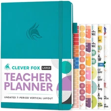 Clever Fox Teacher Planner – School Year Planner with Calendars & Lesson Plan...