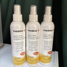 3 Pack Medela Quick Clean Breast Pump Accessory Sanitizer 8oz Each Kills 99.9