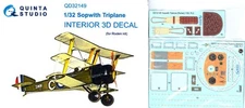 Quinta Studios 1/32 SOPWITH TRIPLANE 3D DECAL COLORED INTERIOR SET Roden