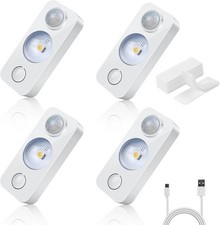 LED Motion Sensor Puck Lights, Rechargeable Cabinet Lights, Stick on Wireless LE