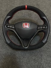 Leather Black Suede Steering Wheel For Honda Civic FD2/FN2 2006-12