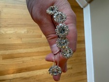 6 Crystal Rhinestone Silver Hairpins U Style Hairpins NEW