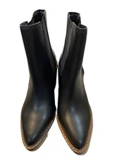 Crown Vintage Women’s Pimmy Bootie Black Ankle Leather Size 7 Wide