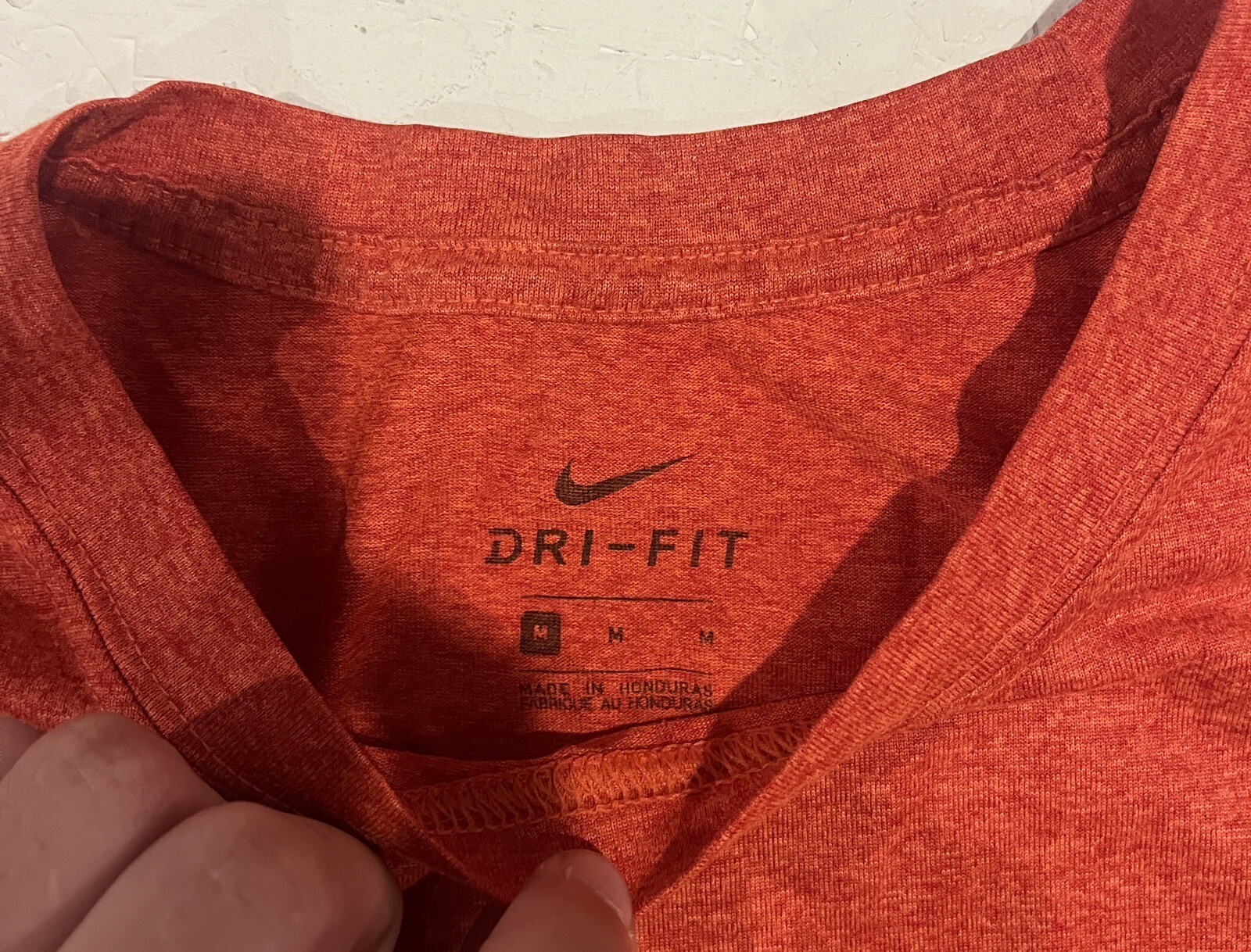 Nike T-Shirt Mens Medium Dri-FIT Training Orange Stretch Workout Gym Athletic thumbnail 6