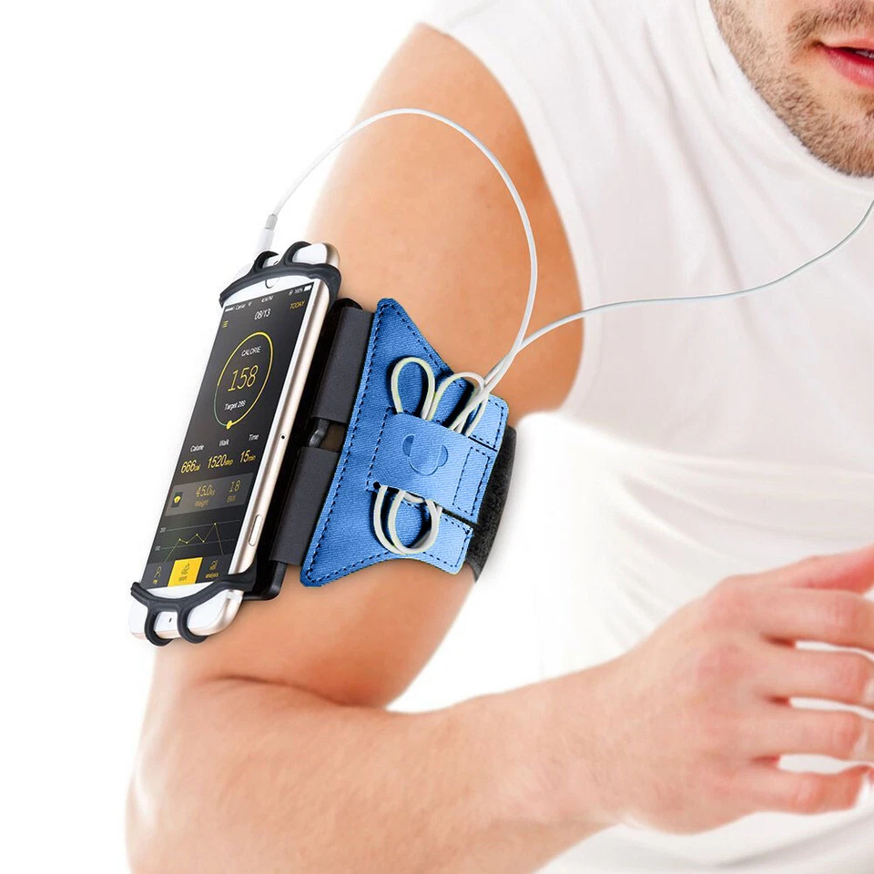 Suporte para pulseira de braço esportivo para celular corrida corrida treino academia bicicleta iPhone Galaxy - Imagem 4 de 4