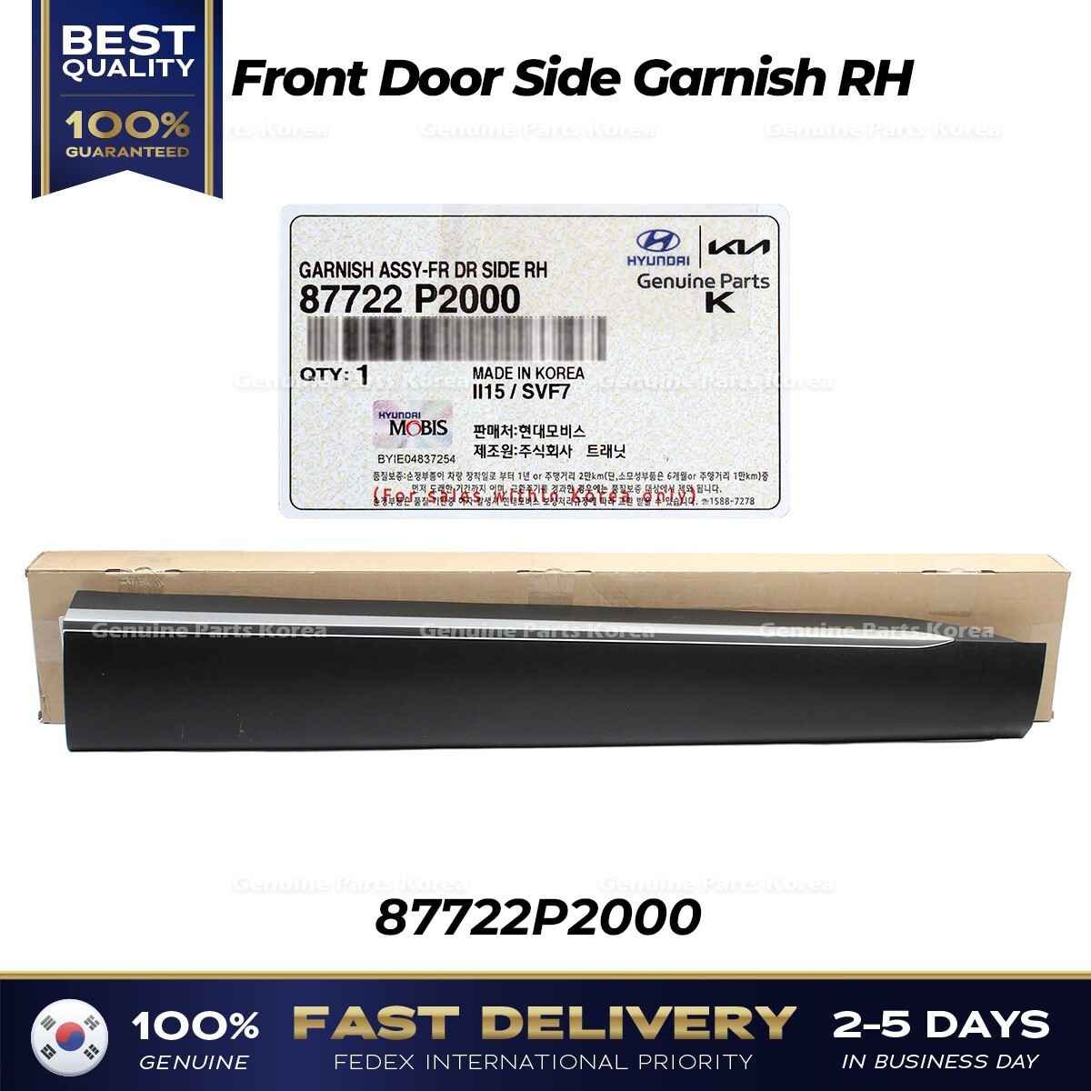 ⭐Genuine⭐ Front Door Side Garnish RH 87722P2000 for Kia Sorento