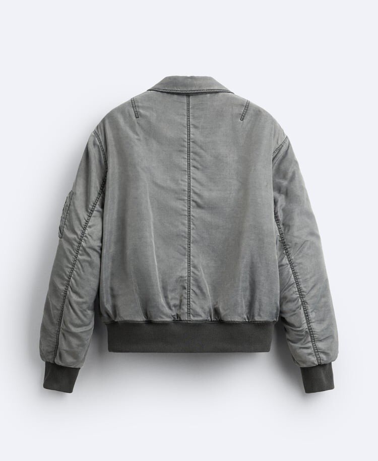 ZARA GRAY BOMBER JACKET Limited Edition Available size