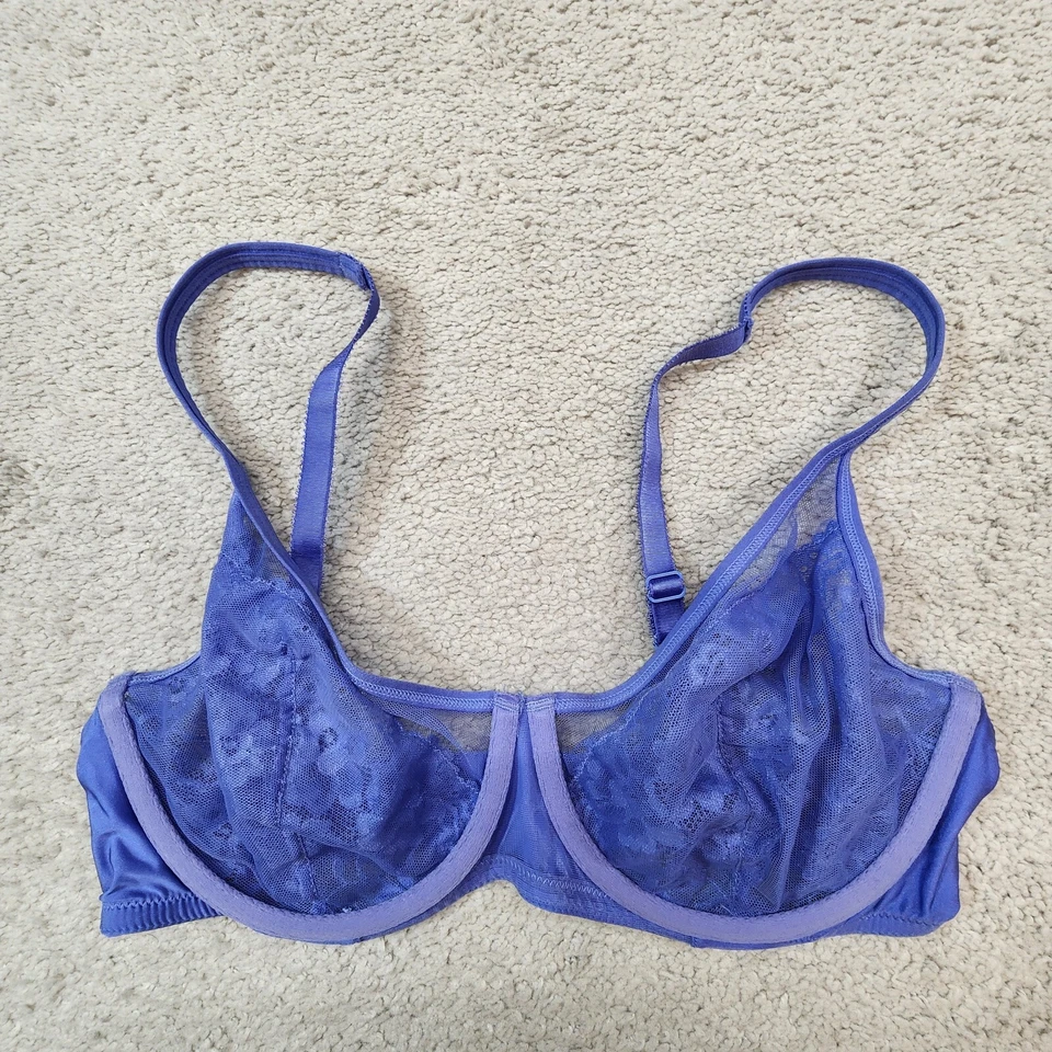 Apt. Sujetador 9 SIN FORRO Figura Completa Encaje Tul UW Azul Talla 38C Foto 2 de 4