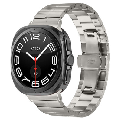 For Samsung Galaxy Ultra Watch 47MM Quick Fit Titanium Color Strap Metal Band