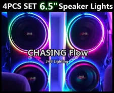 JHB (4) PACK 6.5" APP Remote CHASING FLOW LED Sound Audio Speaker Rings Lights