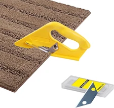 Professional Carpet Cutter Tool, Carpet Cutter with Spare Heavy Duty Slotted Bla