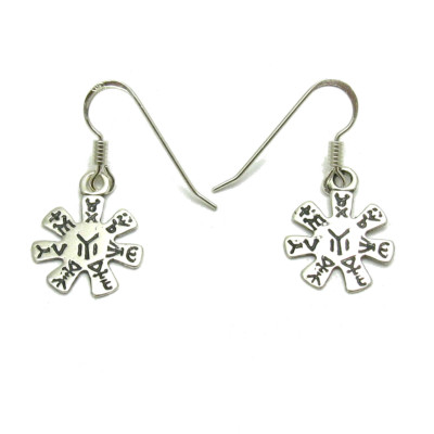 Sterling Silber Ohrringe altes bulgarisches symbol 925 handgemacht nickelfrei