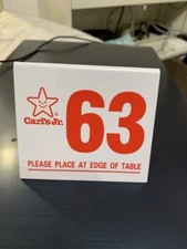 Classic Carl's Jr Table Number Tent Sign 63