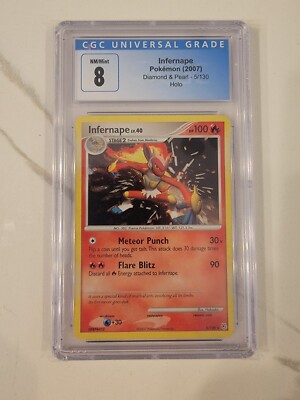 Diamond & Pearl Infernape HOLO 5/130 CGC 8 Graded Pokemon Card Slab psa |  eBay