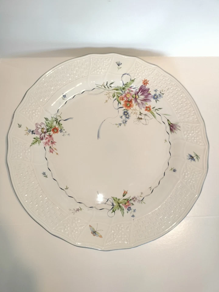 VINTAGE Mikasa Renaissance Fleurette Porcelain Floral Serving Platter Japan - Image 1 of 4