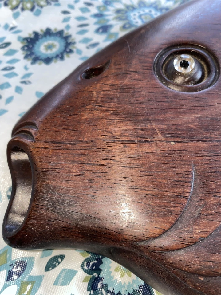 Китайский Koi рыбы резьба резной деревянный зеркало вися изящный!  Винтаж - Изображение 2 из 4