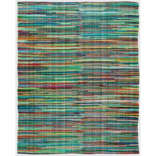 SAFAVIEH Rag Rug RAR240E Handwoven Green / Multi Rug