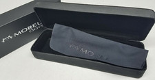 MOREL OGA New EYEGLASSES / SUNGLASSES BLACK HARD CASE CLEANING CLOTH Authentic