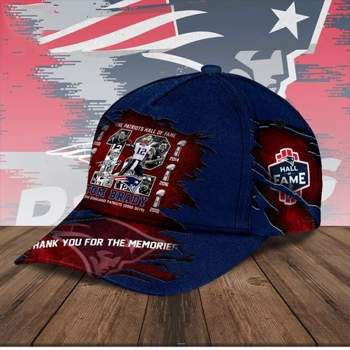 Tom Brady Hall of Fame 12 New England Patriots Cap – Tribute Edition, Trendy Cap - Picture 2 of 3