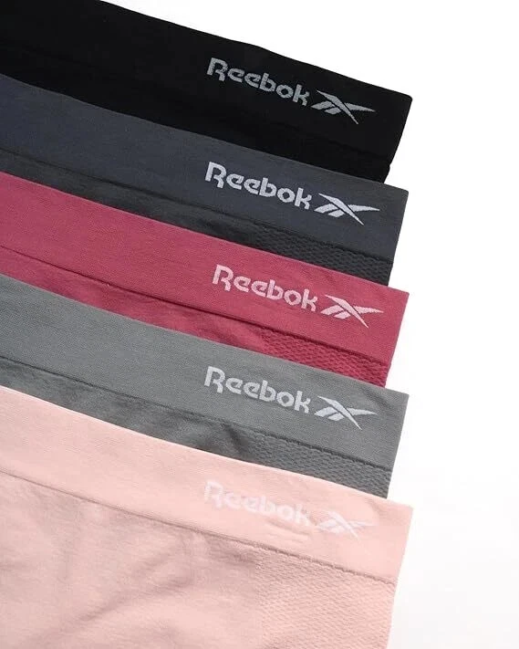 Reebok Women's 5-Pack Seamless Boyshort Size XL Pink & gray - Image 2 of 4