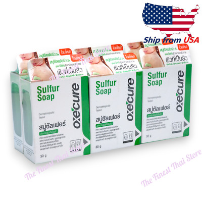 OxeCure Sulfur Soap Oxe Cure for Face, Body Oily Acne Prone Skin 30g pack of 6