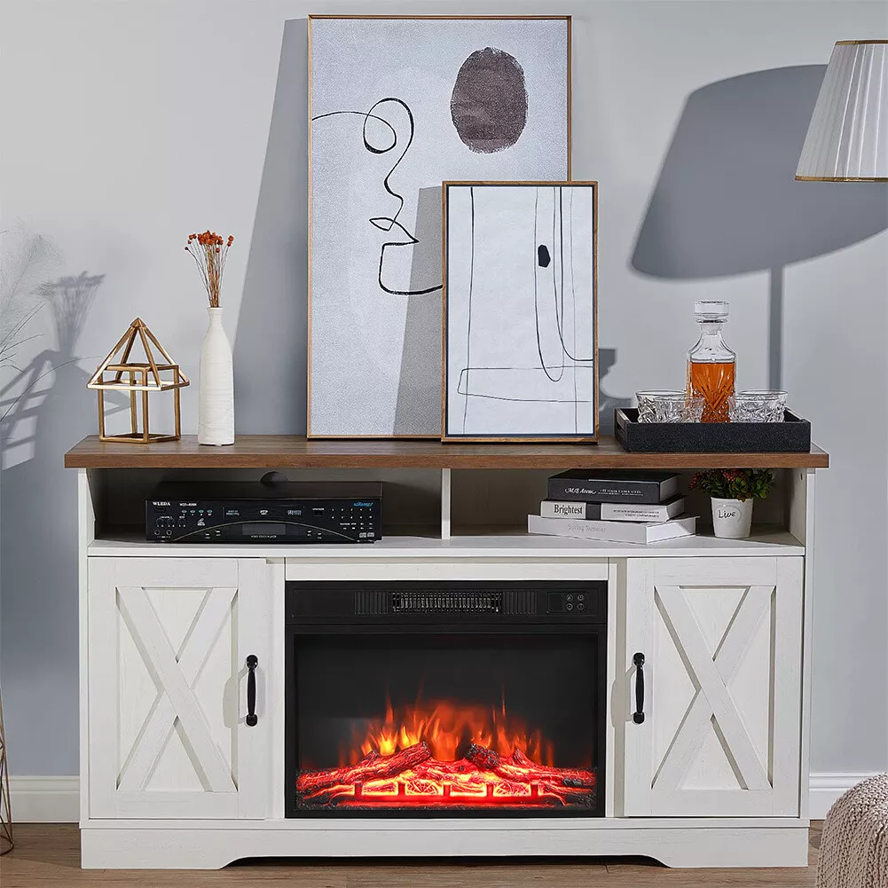 Media chest clearance with fireplace