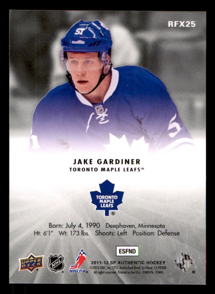 2011-12 SP Authentic Holoview FX #RFX25 Jake Gardiner - Image 2 of 2
