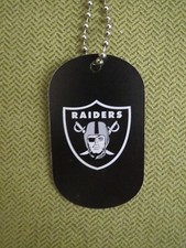 Las Vegas Raiders Cox Brand New Black Dog Tag with Silver Chain