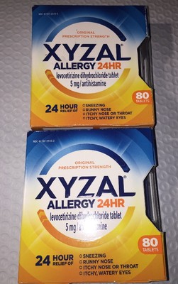 Lot Of 2 XYZAL ALLERGY 24hr  TABLETS 2 X 80 = 160 TOTAL exp 08/2026