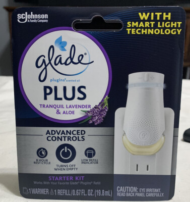 Glade Plugins Scented Oil Tranquil Lavender & Aloe w/Bonus Warmer STARTER KIT