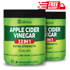 2 x Apple Cider Vinegar 15000mg 60 Capsules, 32 in 1, with Turmeric, Ceylon