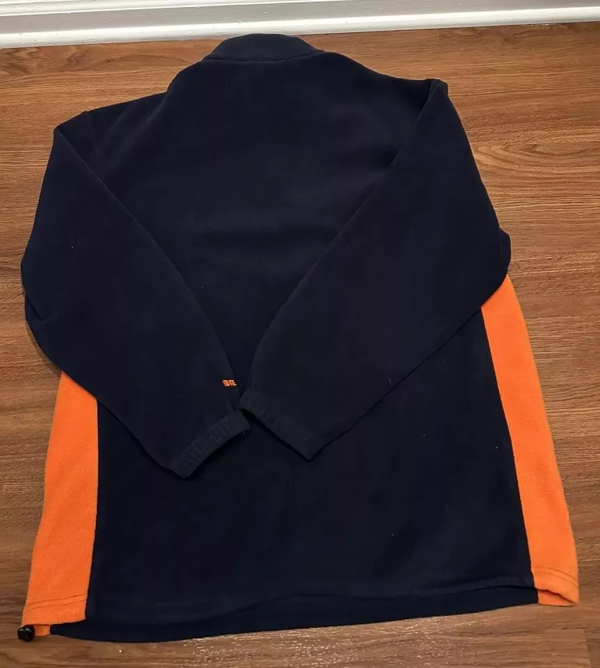 Pullover Chicago Bears Para Hombre XL 1/4 Cremallera Manga Larga Azul y Naranja Bordado Foto 4 de 4