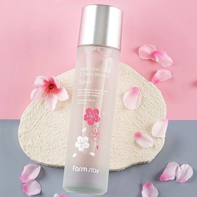 FARMSTAY Hyaluronic Acid & Cherry Blossom Toner 150ml Hydration Soothing Toner