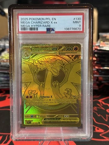 2025 Pokémon Mega Charizard X ex #130 Mega Hyper Rare PSA 9 Phantasmal Flames