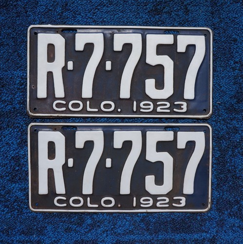 1923 COLORADO License Plate Plates PAIR / SET