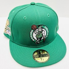 New Era Boston Celtics NBA Champions Patch 59FIFTY Fitted Hat Cap 7 1/8 Green