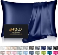 1Pack Silk Pillowcase, Blissy -like DKBslik for Hair and Skin,Navy Blue Standart