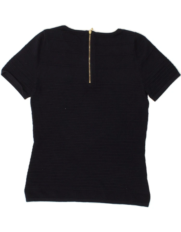 OASIS Womens Blouse Top UK 12 Medium Navy Blue Cotton AN14 - Image 2 of 3