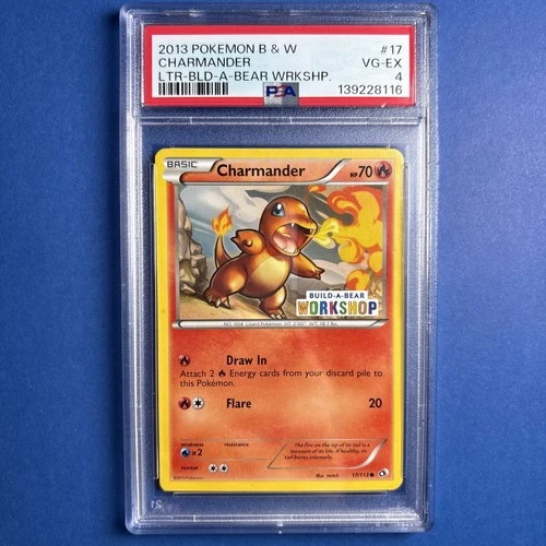 Pokemon Black & White CHARMANDER Build A Bear Workshop Promo PSA 4