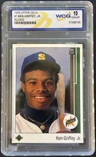 Ken Griffey JR 1989 Upper Deck Rookie Mariners #1 Baseball Card WCG Gem Mint 10