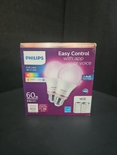 NEW Philips Wiz connected 2-Pack A19 LED Wi-Fi Smart Bulb FULL COLOR 800Lms