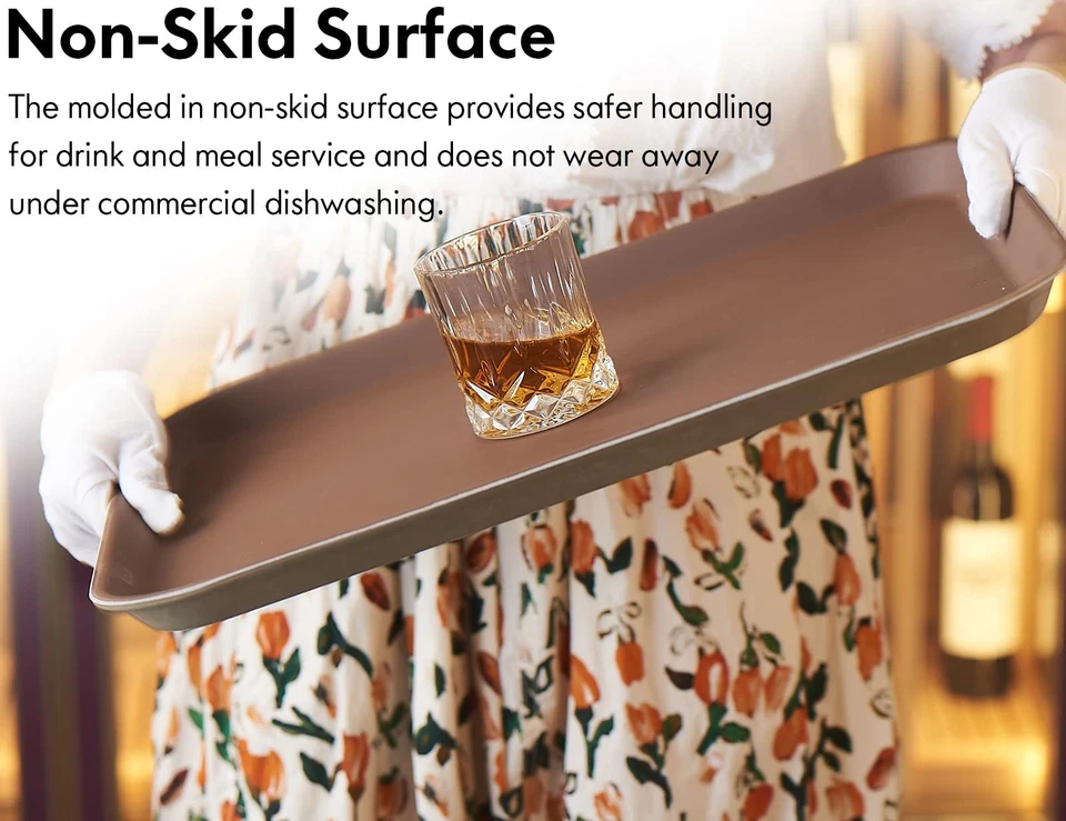 Paquete de 2 bandejas antideslizantes de grado restaurante, NSF, 18 pulgadas x 14 pulgadas, goma plástica... Foto 2 de 4