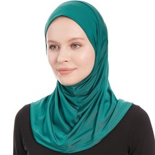 Plain Amira Hijab Women Muslim Instant Jersey Scarf One Piece Headscarf Soft