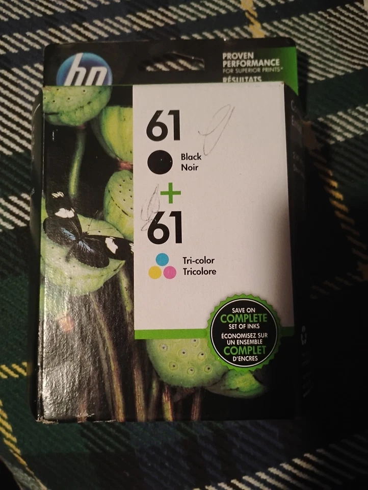 HP 61 Black Tri Color Ink Cartridges Combo 2-Pack Genuine OEM Original Expired - Image 2 of 4