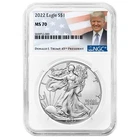 2022 $1 1-oz American Silver Eagle NGC MS70 Trump Label