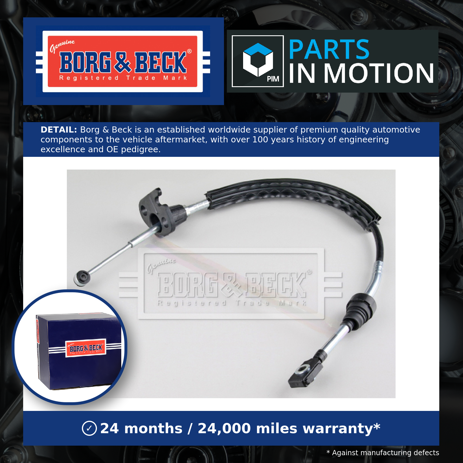Gear Change Cable BKG1241 Borg & Beck 6N0711265B Genuine Top Quality Guaranteed